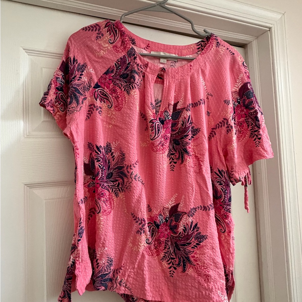 LOFT Pink Floral Blouse